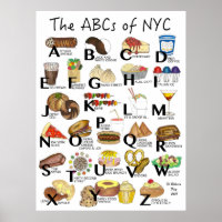ABC del alfabeto de New York City Foods de la ciud