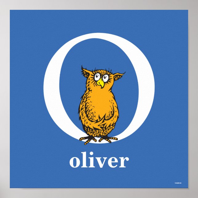 Póster ABC del Dr. Seuss: Carta O - Blanco | Añadir su no (Frente)