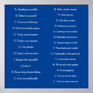 Póster ABC del Poster de la edad adulta