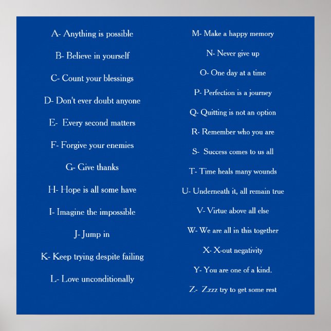 Póster ABC del Poster de la edad adulta (Frente)