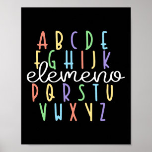 Póster Abc Elemeno El Profesor De Jardín De Niños Cute Re