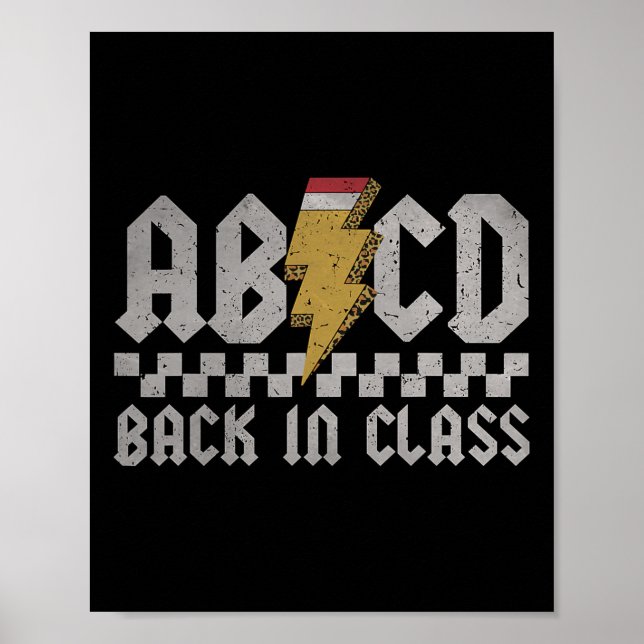 Póster Abcd Back In Cl First Day Back To School Teacher S (Frente)