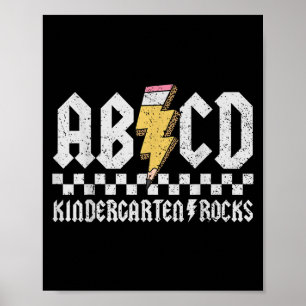 Póster Abcd Kindergarten Rocks Pencil Lightning Profesore