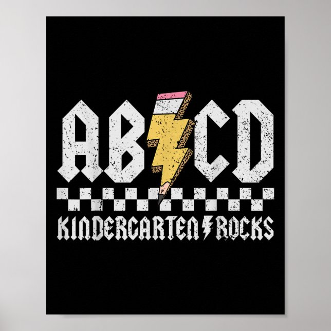 Póster Abcd Kindergarten Rocks Pencil Lightning Profesore (Frente)
