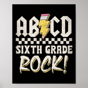 Póster Abcd Sexto Grado Rock De Vuelta Al Colegio Primer
