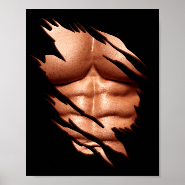 Póster Abdominales Rotos Clic Divertido (Frente)