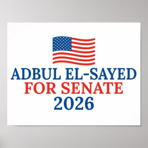 Póster Abdul El-Sayed para Senado Michigan Elección 2026