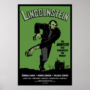 Póster Abe Lincolnstein. Abraham Lincoln Frankenstein