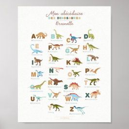 Póster Abécédaire Dinosaures (Français)