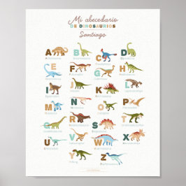 Póster Abecedario Dinosaurios (Español)