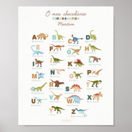 Póster Abecedário Dinossauros (Português)