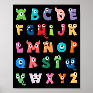 Póster Abecedario Monstruo Lindo Abecedario Profesor de H