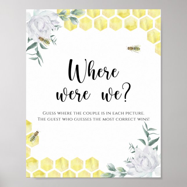 Póster Abeja acuarela - Dónde estábamos (Frente)