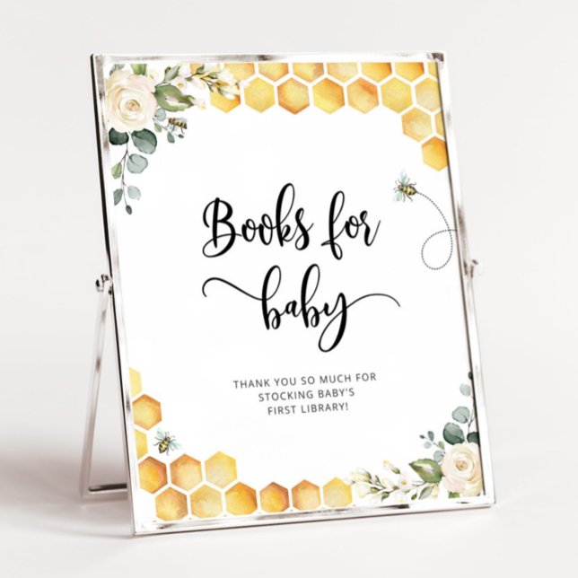 Póster Abeja acuarela floral Libros para bebé (Subido por el creador)