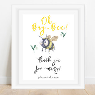 Póster Abeja acuarela - Gracias por venir