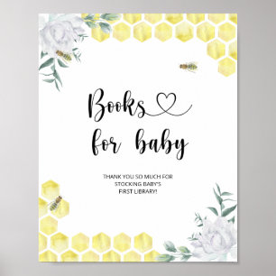 Póster Abeja acuarela, libros para bebé