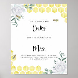 Póster Abeja - Adivina Cuántos Corchos