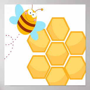 Póster abeja boba y abeja de abeja