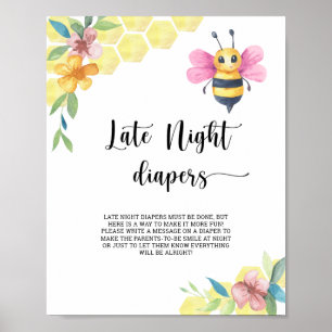 Póster Abeja carpintera Juego de pañales a altas horas de