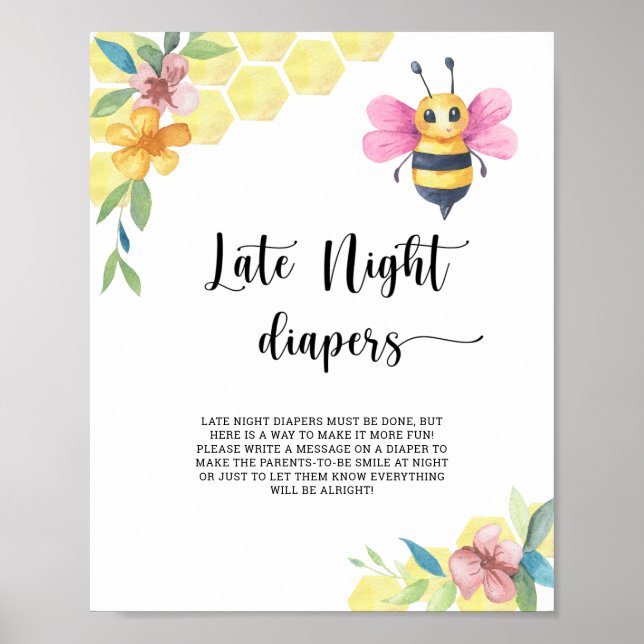 Póster Abeja carpintera Juego de pañales a altas horas de (Frente)