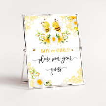 Abeja, chico o chica, por favor, lleve su signo de