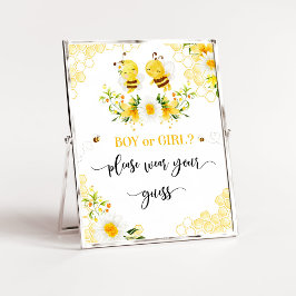 Póster Abeja, chico o chica, por favor, lleve su signo de