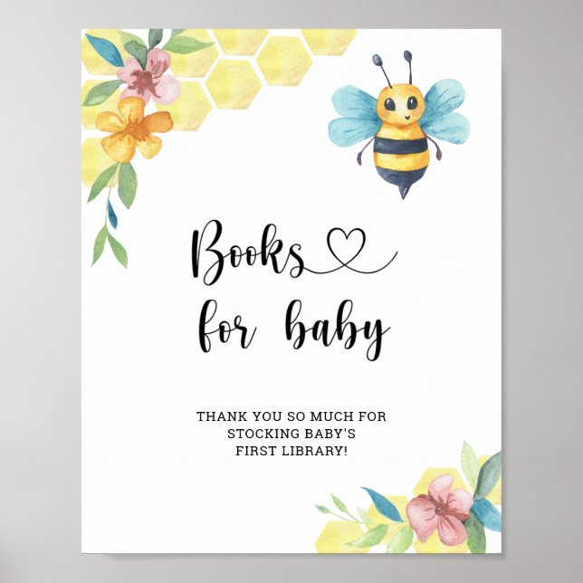 Póster Abeja con burbujas acuáticas, libros para bebés (Frente)