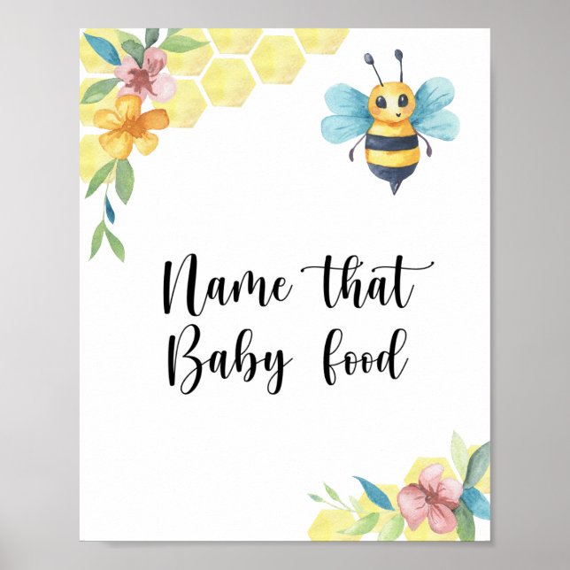 Póster Abeja de burbujas - nombre ese alimento para bebés (Frente)