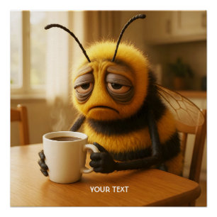 Póster Abeja de fantasía muy linda y cansada