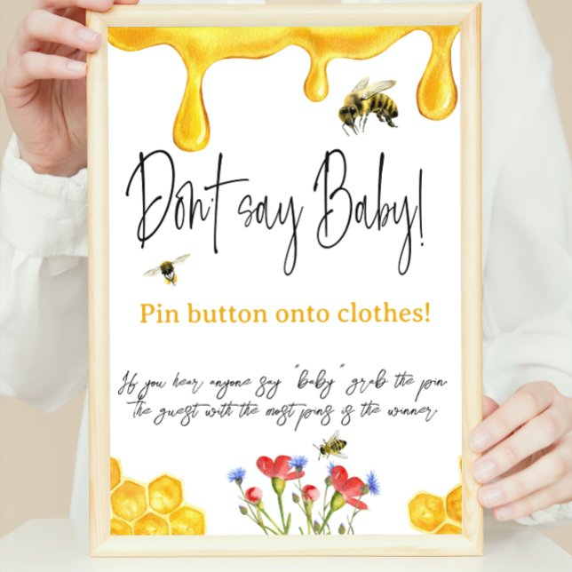 Póster Abeja de la miel amarilla no dice juego de Baby Sh (Subido por el creador)