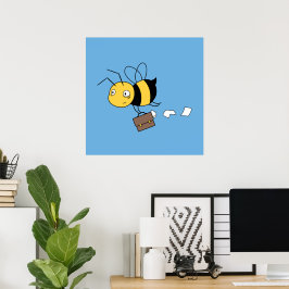 Póster Abeja de negocios, abeja estresada y cansada soste