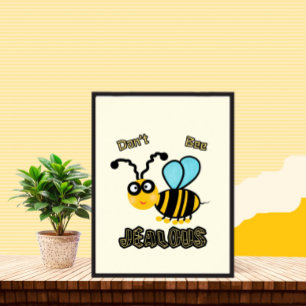 Póster Abeja divertida