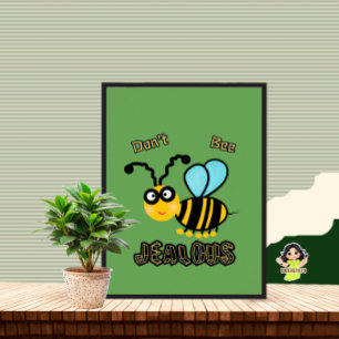 Póster Abeja divertida