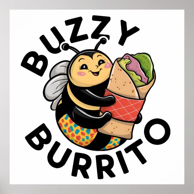 Póster Abeja Divertida de Burrito Zumbante (Frente)
