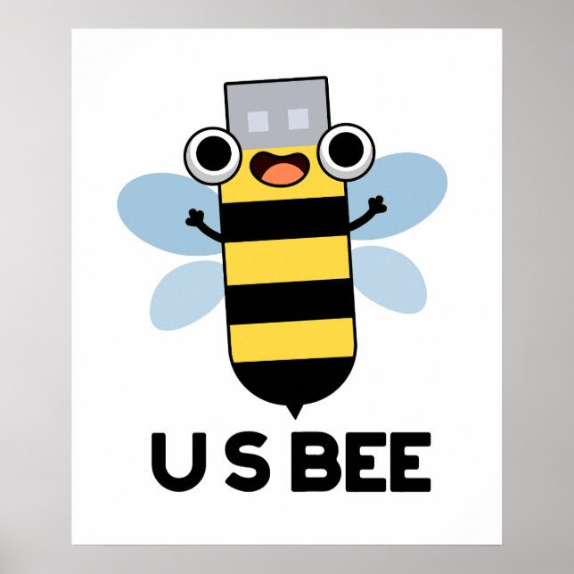Póster Abeja divertida pun técnico USB EE. UU. (Frente)