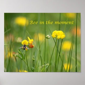 Póster Abeja en el momento