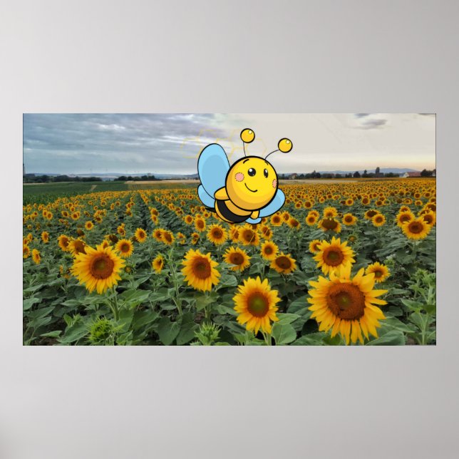 Póster Abeja Feliz. (Frente)