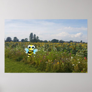 Póster Abeja Feliz.