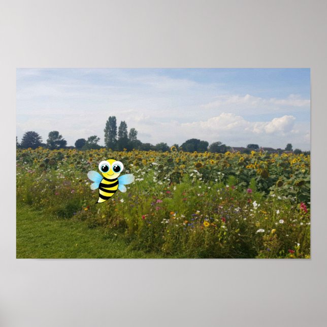 Póster Abeja Feliz. (Frente)