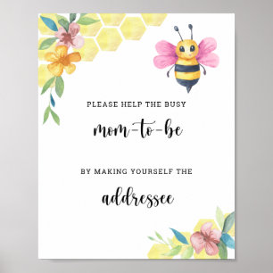Póster Abeja floral - Ayuda a la futura mamá ocupada