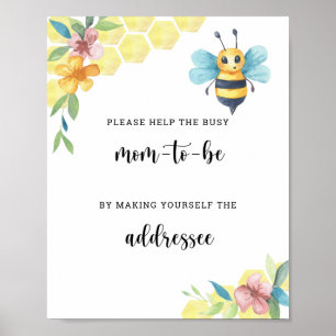 Póster Abeja floral - Ayuda a la futura mamá ocupada