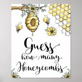 Póster Abeja Floral Miel dulce Abeja Adivinar Honeypets