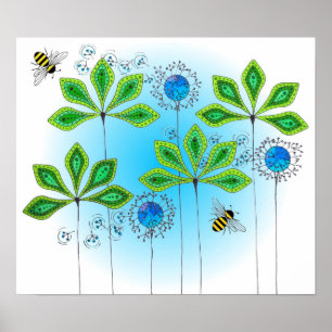 Póster Abeja frondosa de Green_Bumble