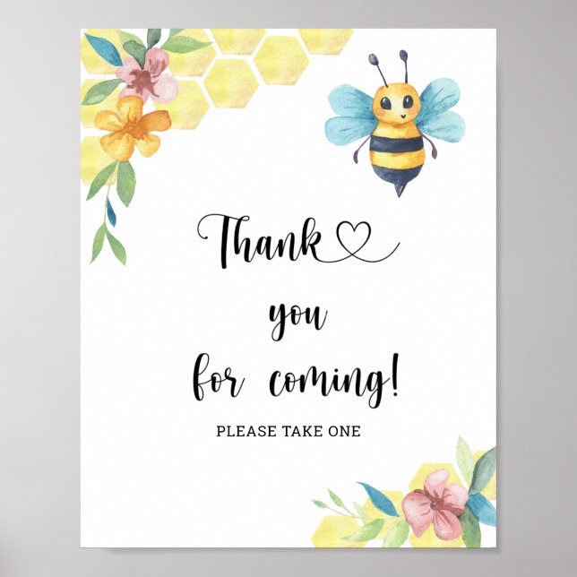 Póster Abeja \ Gracias por venir  (Frente)