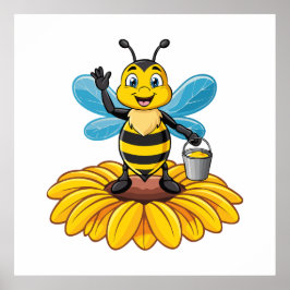 Póster abeja melífera europea
