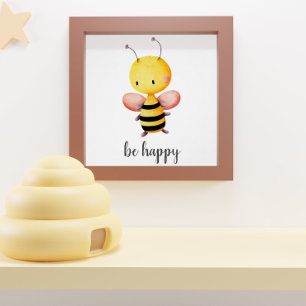 Póster Abeja voladora feliz niños habitación guardería