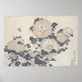 Póster Abeja y crisantemo