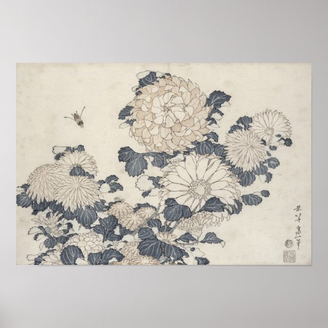 Póster Abeja y crisantemo (Frente)
