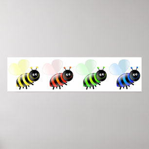 Póster Abejas coloridas