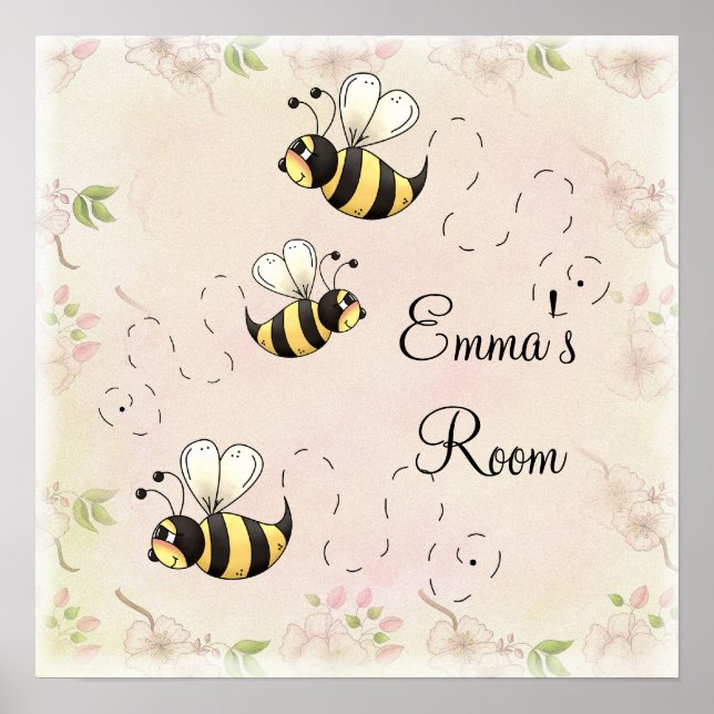 Póster Abejas de un país lindo para personalizar (Frente)
